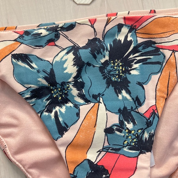Billabong 💙 Coastal Luv Floral Tropical String Sides Tropic Bikini Bottoms 🏝👙 - Picture 5 of 11